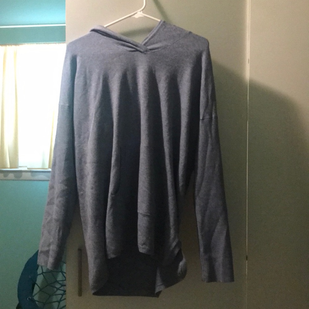 Blue vneck hoodie